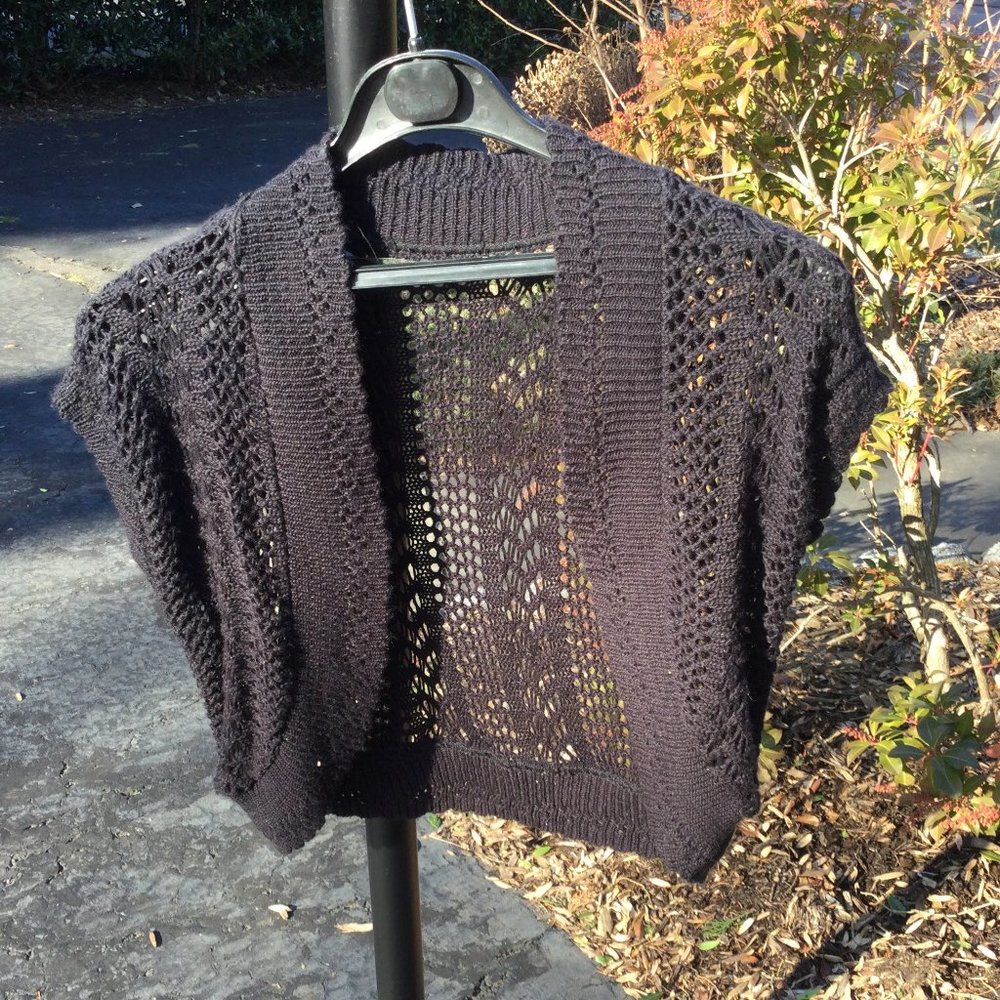 Stand Collar Open Front Black Wrap